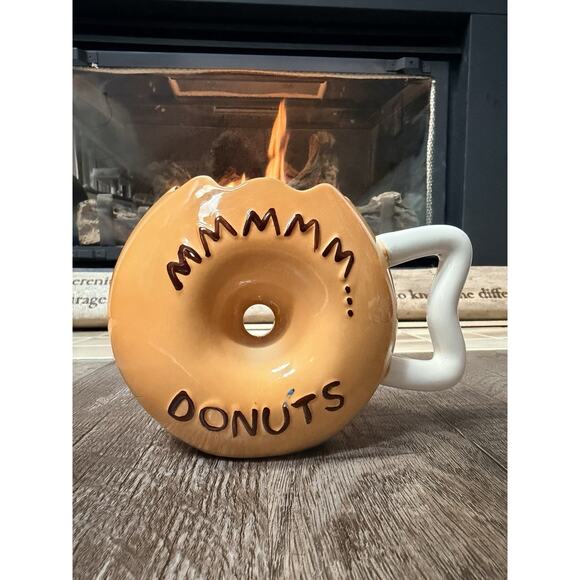 Donut Shaped Mug Cup Coffee MMMMM... Donuts Frosted Sprinkles Big Mouth Toys - Picture 3 of 5